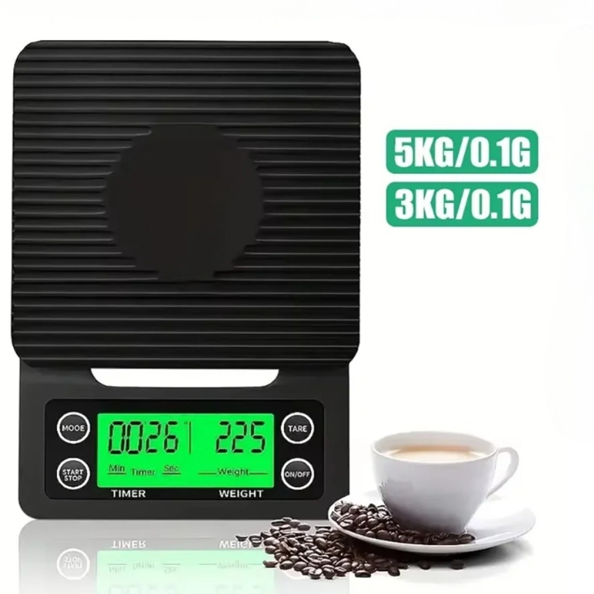 Scale Drip Timer - เครื่องชั่งกาแฟแบบดิจิตอล 3 กก. 0.1 กรัม 5