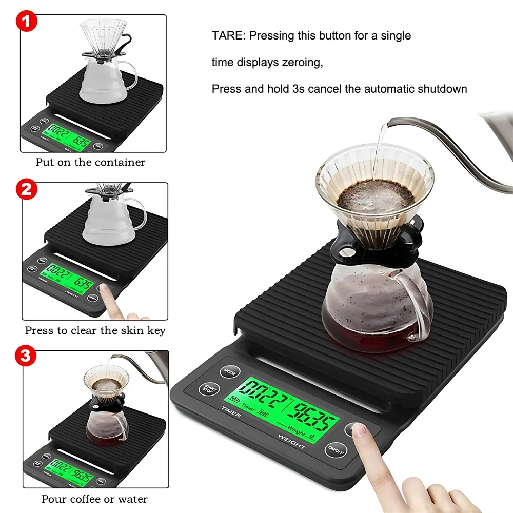 5/3kg LCD กาแฟหยดอิเล็กทรอนิกส - Scale Drip Timer บทวิจารณ์และราคา
